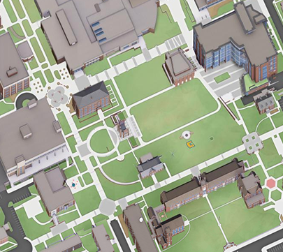 Use our interactive 3D map to locate the University of Tennessee at 查塔努加 buildings, 停车场, 活动场所, 餐厅, points of interest, 查塔努加 attractions, campus construction, 安全, sustainability, 技术, 卫生间, student resources, 和更多的. Each indicator provides a description, an image of the asset, departments housed there (if applicable), address, building number (if applicable).
